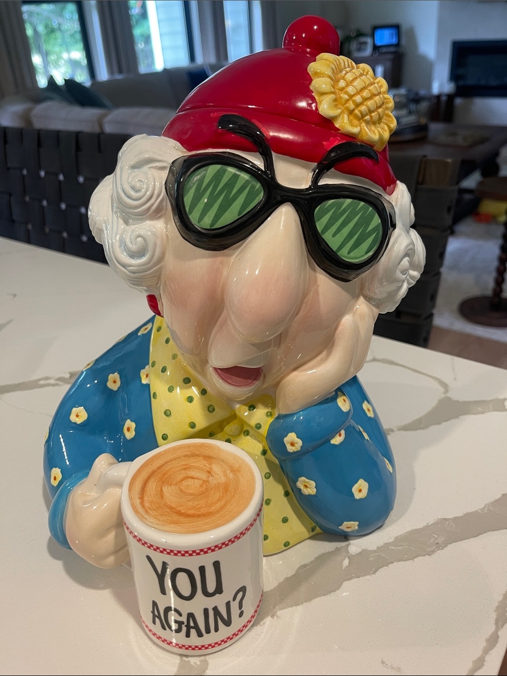 Hallmark Ceramic Grandma Figurine in Blue, Red, Yellow and Green